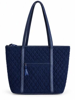 Vera Bradley Dark Navy Quilted Shoulder Tote Bag